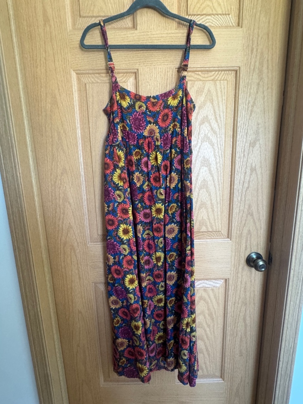 Natural Life Floral Maxi Dress Womens Size M Bohemian Sunflower Cottagecore